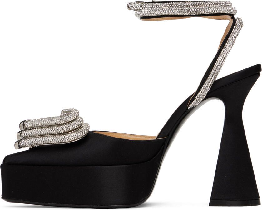 MACH & MACH Black Triple Heart Heels - Picture 3