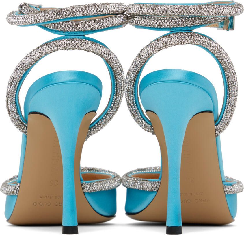 MACH & MACH Blue Crystal Heart Heels