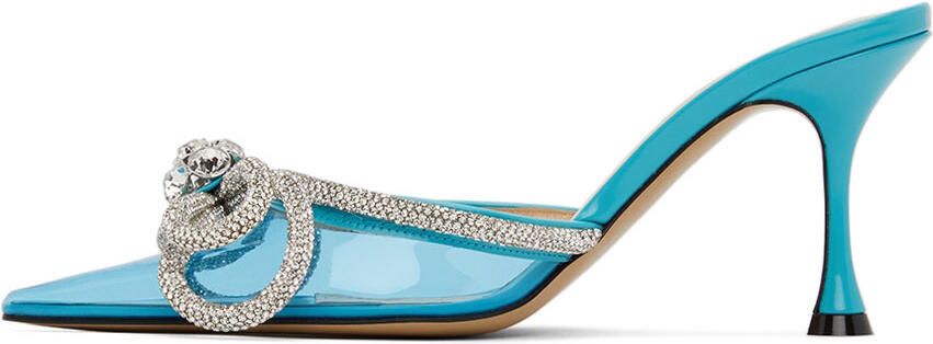 MACH & MACH Blue Double Bow 100 Heels - Picture 3