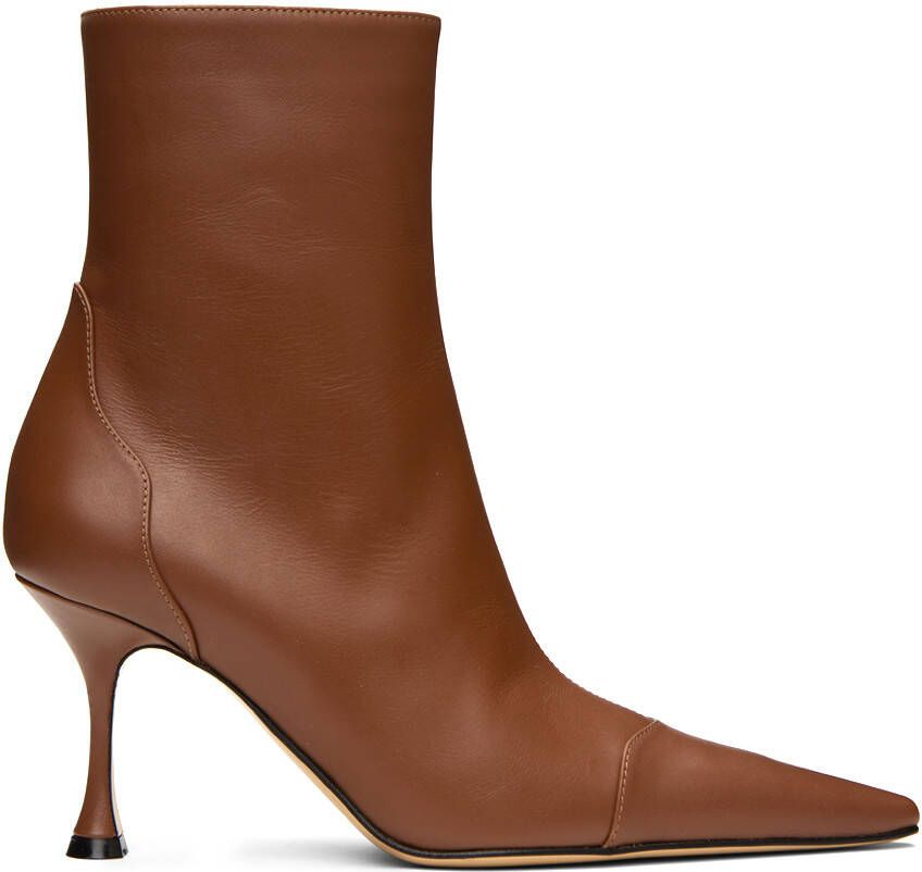 MACH & MACH Brown Dark 85 Ankle Boots - Picture 5