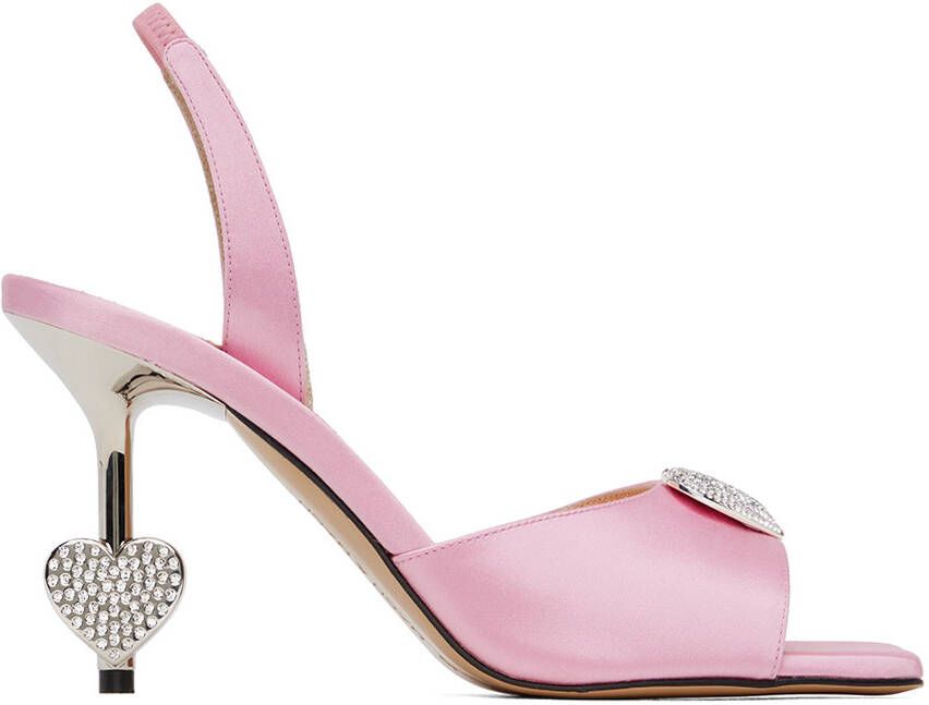 MACH & MACH Pink Crystal Heart Heels - Picture 5