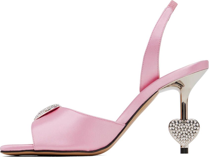 MACH & MACH Pink Crystal Heart Heels - Picture 2