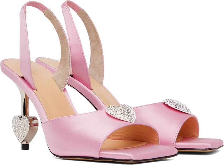 MACH & MACH Pink Crystal Heart Heels - Picture 3