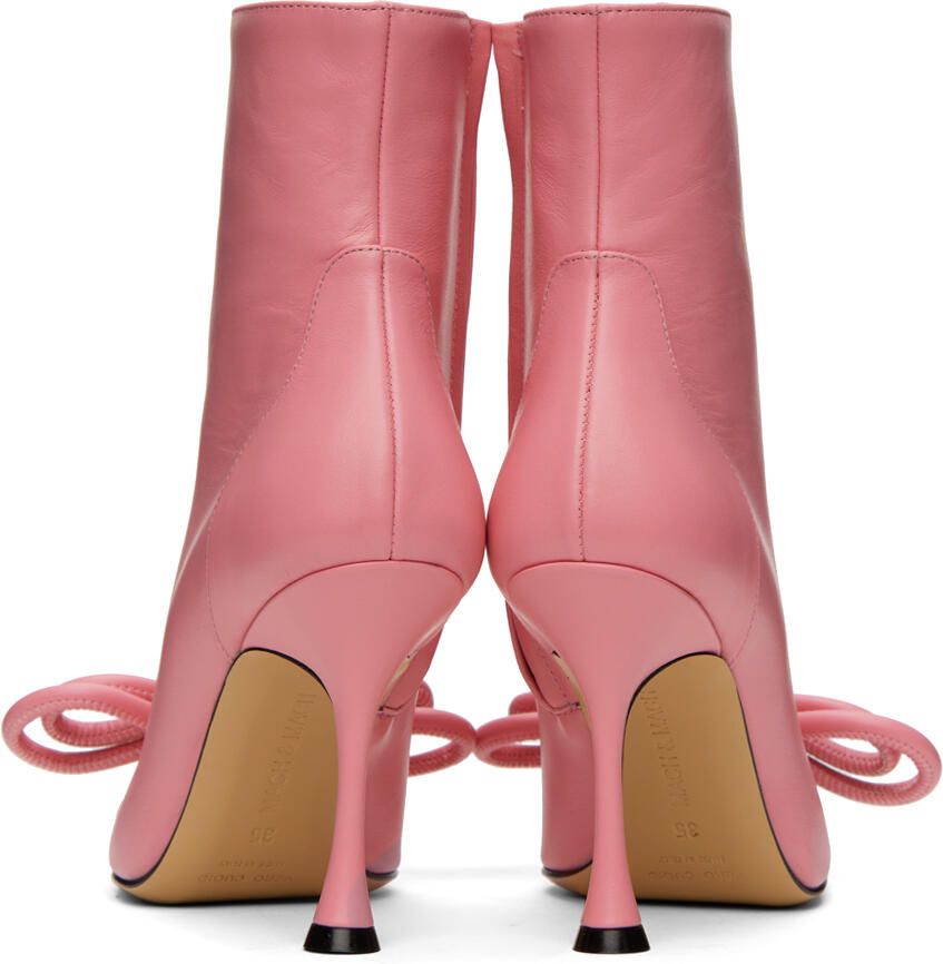 MACH & MACH Pink Double Bow 100 Ankle Boots - Picture 5