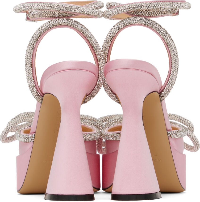 MACH & MACH Pink Double Bow 140 Platform Heels - Picture 5