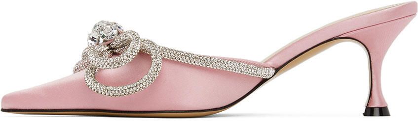 MACH & MACH Pink Double Bow 65 Heels - Picture 4
