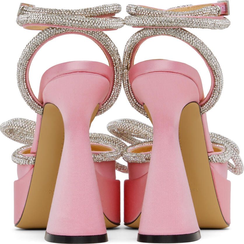 MACH & MACH Pink Double Bow Platform Heels