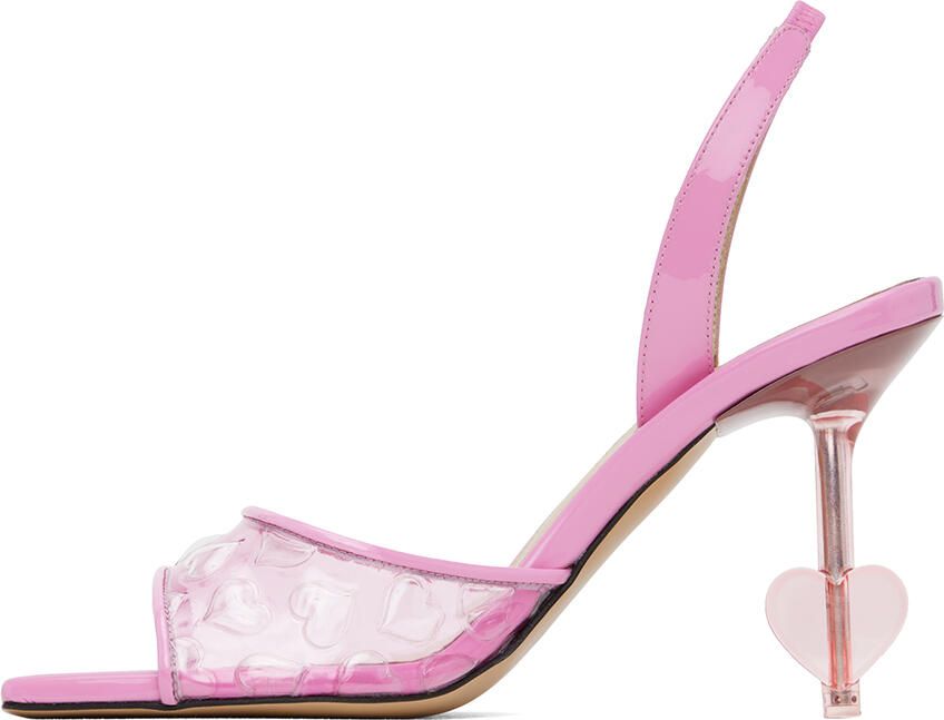 MACH & MACH Pink Heart Embellished Sandals - Picture 3
