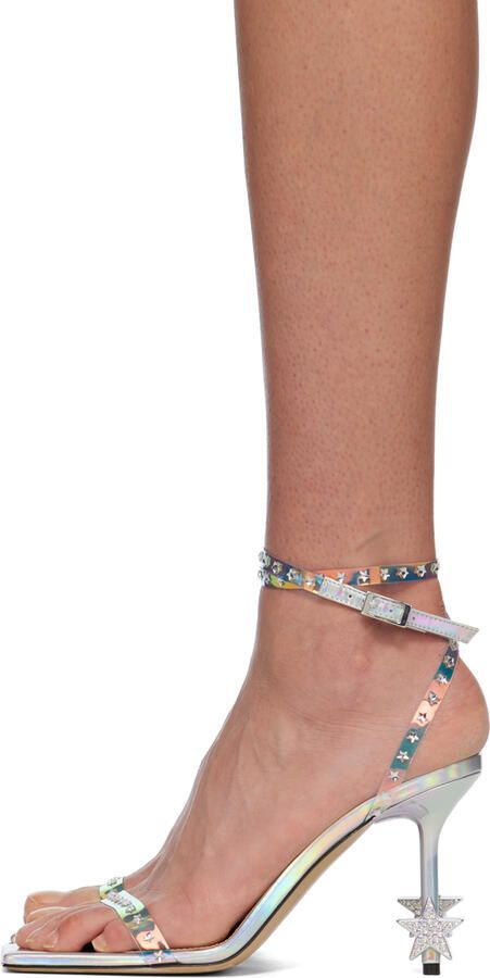 MACH & MACH Silver Amelie Star Heeled Sandals - Picture 3
