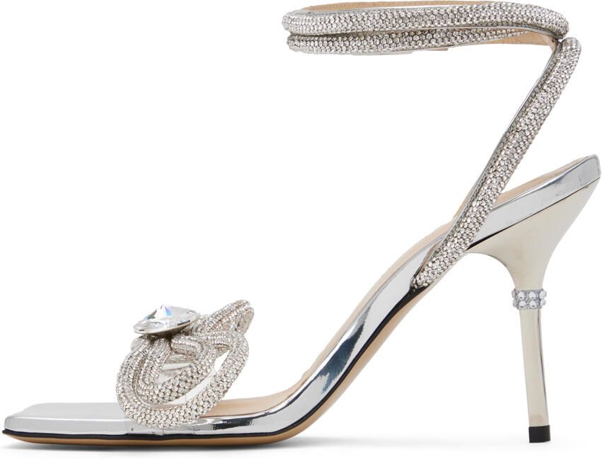 MACH & MACH Silver Double Bow 95 Heels