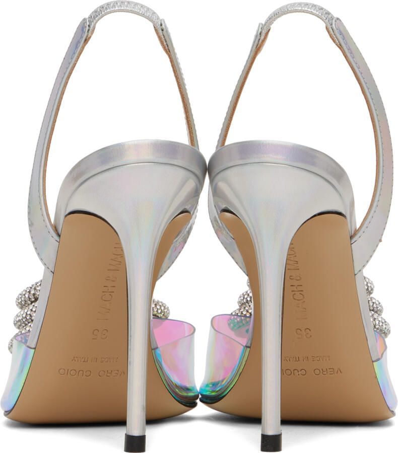 MACH & MACH Silver Triple Heart Heels