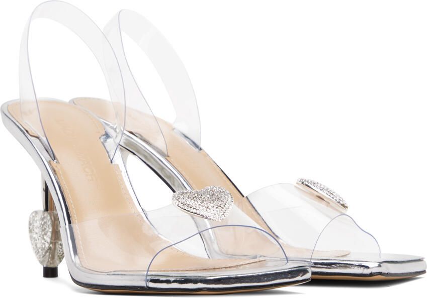 MACH & MACH Transparent Crystal Heart Heeled Sandals - Picture 3
