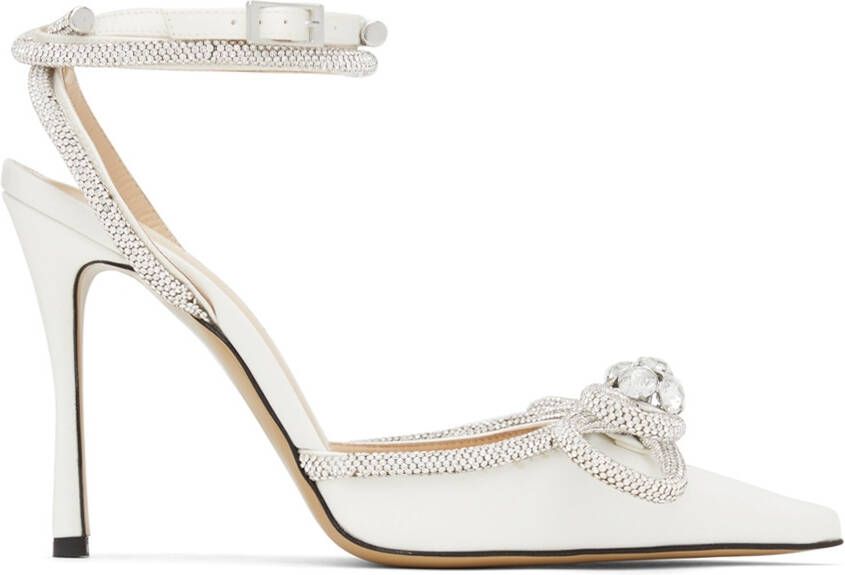 MACH & MACH White Double Bow 110 Heels - Picture 5