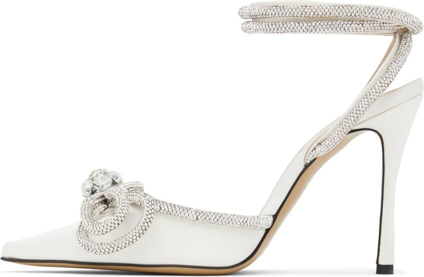 MACH & MACH White Double Bow 110 Heels - Picture 3