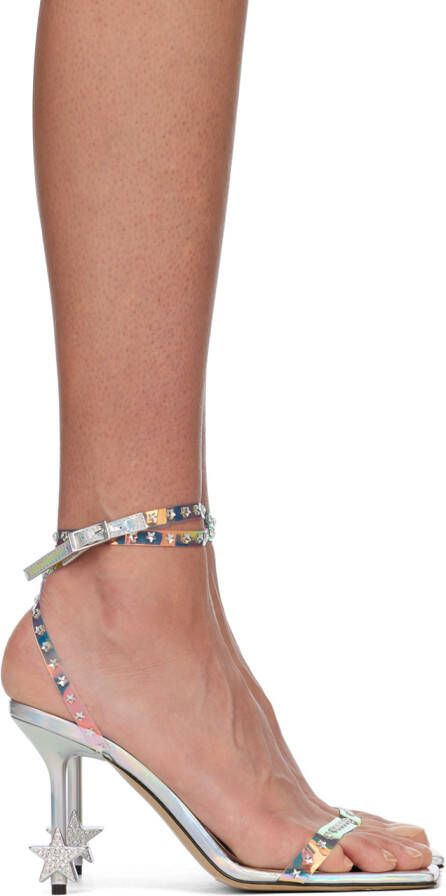 MACH & MACH Silver Amelie Star Heeled Sandals - Picture 5