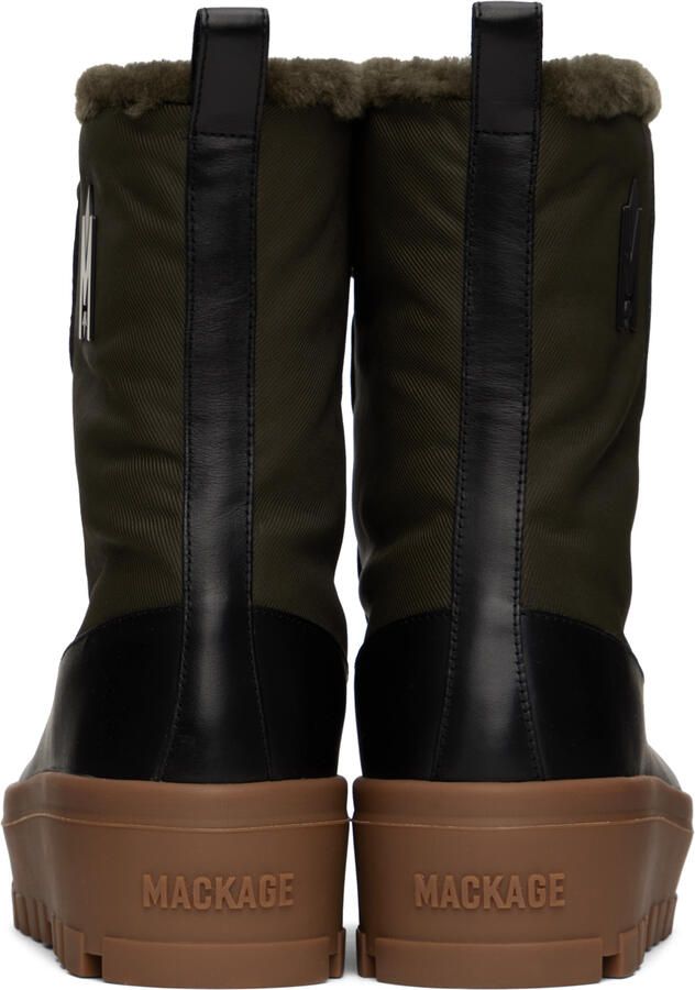 Mackage Khaki & Black Hero Boots - Picture 3