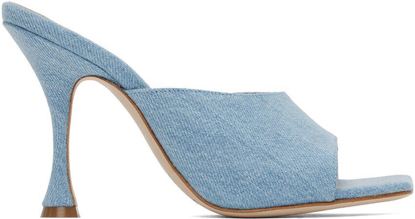 Magda Butrym Blue Square Toe Denim Mules - Picture 5