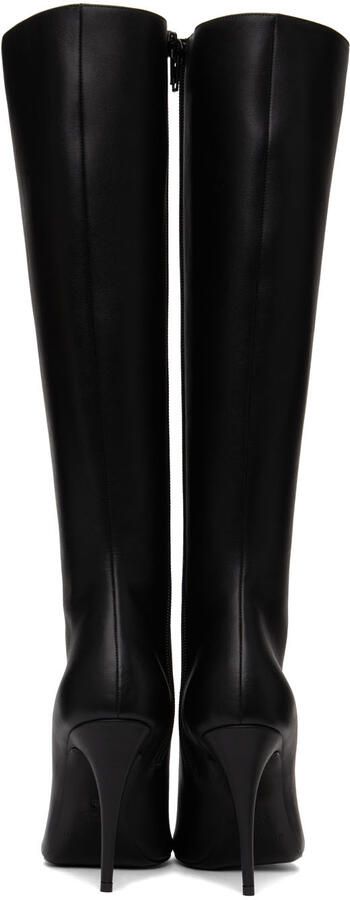 Magda Butrym Black Leather Pointed Tall Boots - Picture 3
