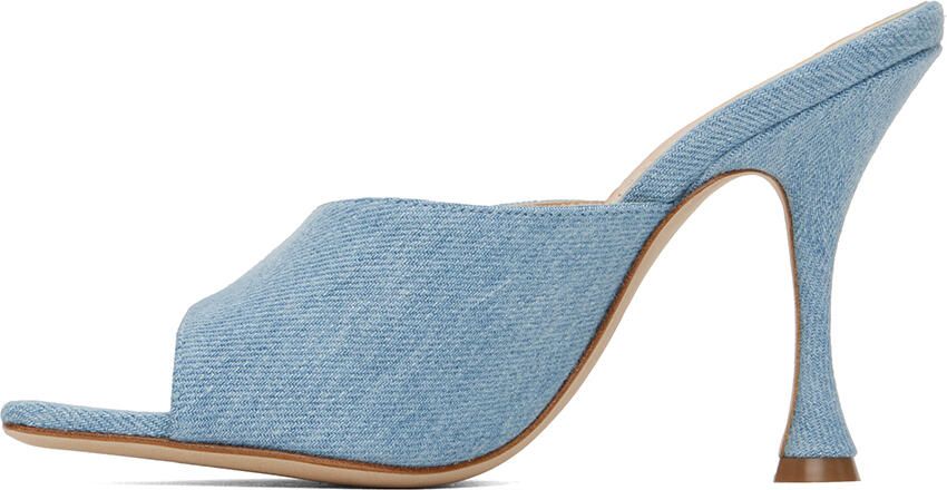 Magda Butrym Blue Square Toe Denim Mules - Picture 3