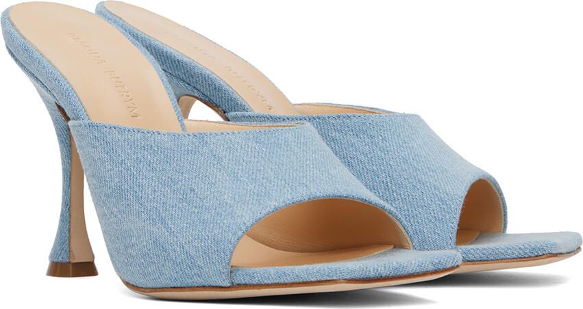 Magda Butrym Blue Square Toe Denim Mules - Picture 2