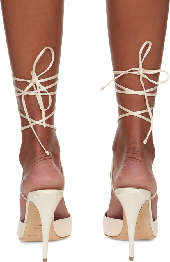 Magda Butrym Off-White Wrap Heels