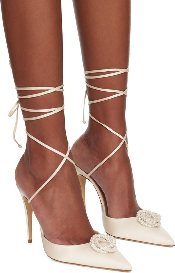 Magda Butrym Off-White Wrap Heels - Picture 2