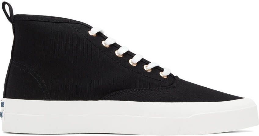 Maison Kitsuné Black Canvas High-Top Sneakers