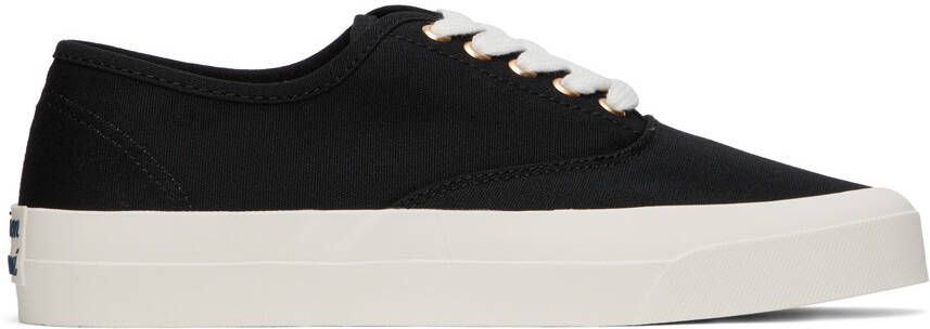 Maison Kitsuné Black Canvas Laced Sneakers - Picture 8