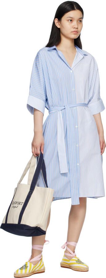 Maison Kitsuné White & Yellow Hotel Olympia Edition Poolside Stripes Espadrilles - Picture 4