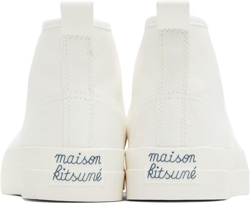 Maison Kitsuné White Canvas High-Top Sneakers