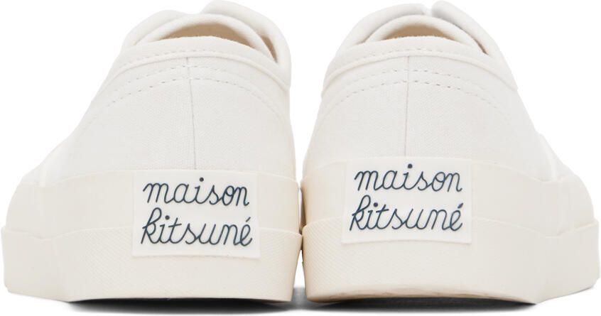 Maison Kitsuné White Canvas Laced Sneakers - Picture 2