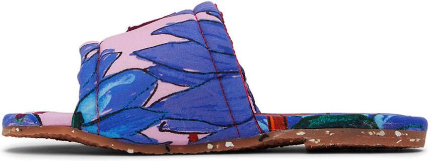 Maison Mangostan Kids Blue Sandia Sunflower Slides - Picture 3