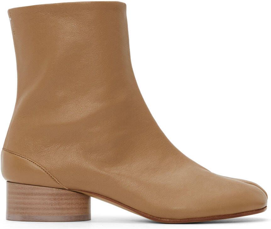 Maison Margiela Beige Low Heel Tabi Boots - Picture 5