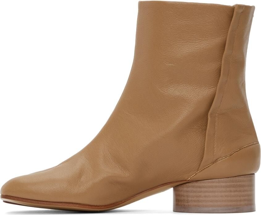 Maison Margiela Beige Low Heel Tabi Boots - Picture 3