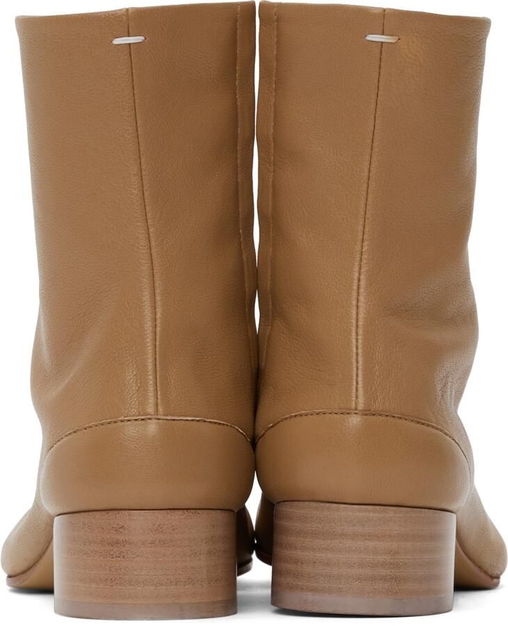 Maison Margiela Beige Low Heel Tabi Boots - Picture 2