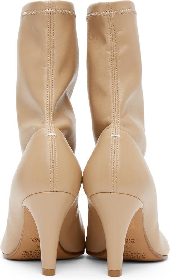 Maison Margiela Beige Stiletto Sock Tabi Boots - Picture 3