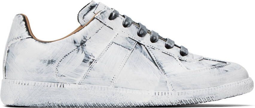 Maison Margiela Off-White Painted Replica Sneakers - Picture 2