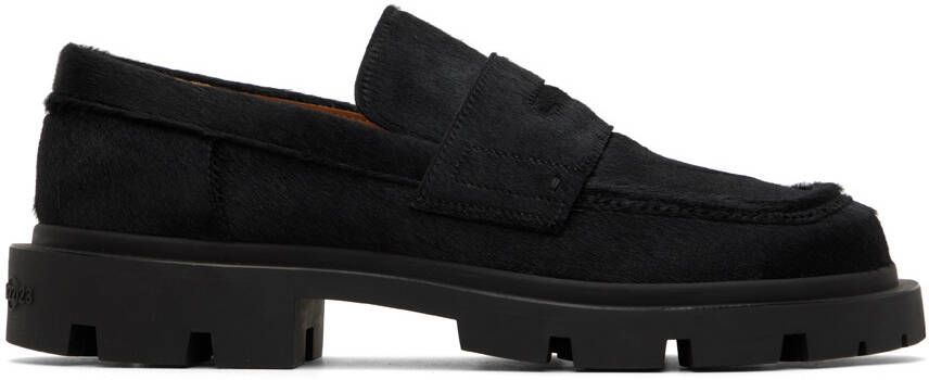 Maison Margiela Black Calf-Hair Loafers