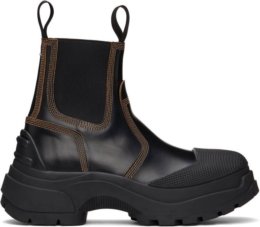 Maison Margiela Black Chunky Chelsea Boots - Picture 5