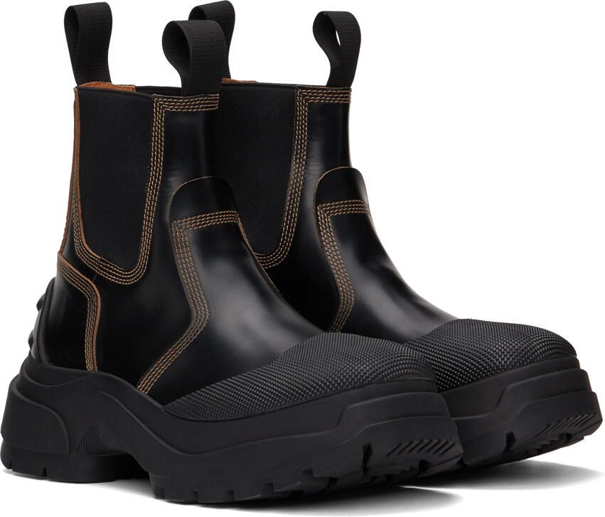 Maison Margiela Black Chunky Chelsea Boots - Picture 3