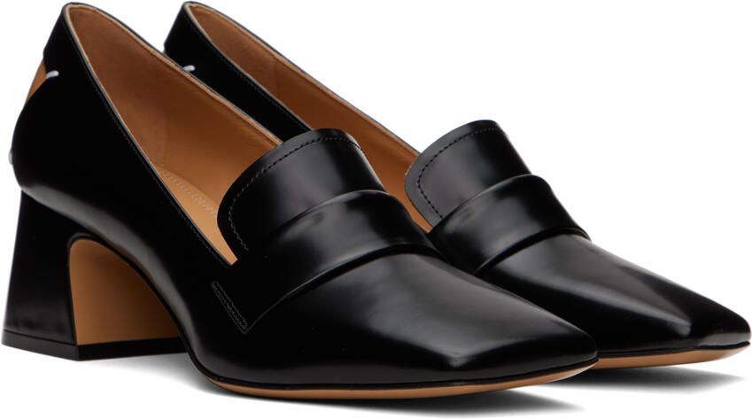 Maison Margiela Black Heeled Square Toe Loafer - Picture 3