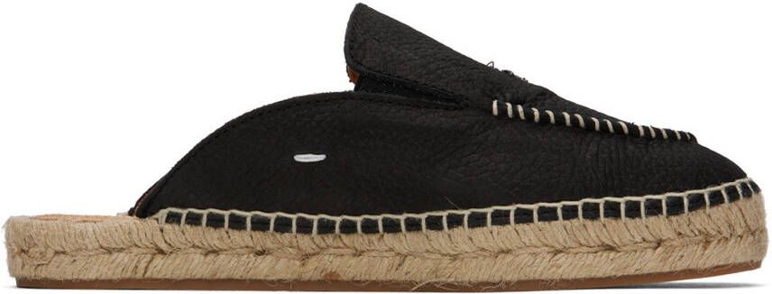 Maison Margiela Black Embroidered Espadrilles - Picture 4