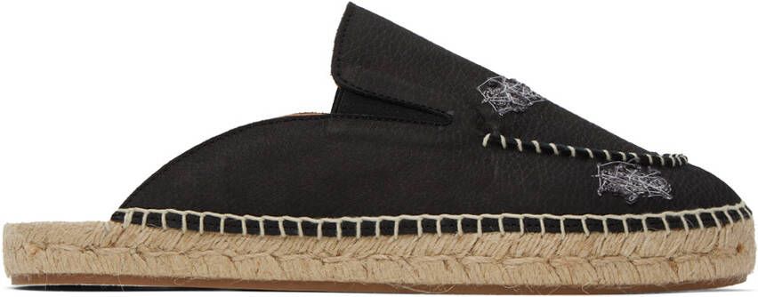 Maison Margiela Black Embroidered Espadrilles