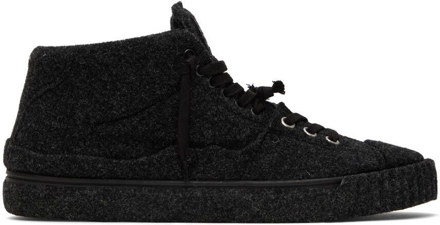Maison Margiela Black Felt Sneakers - Picture 4
