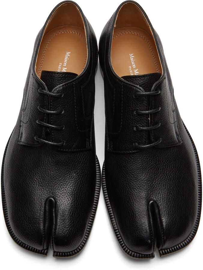 Maison Margiela Black Grained Tabi Derbys