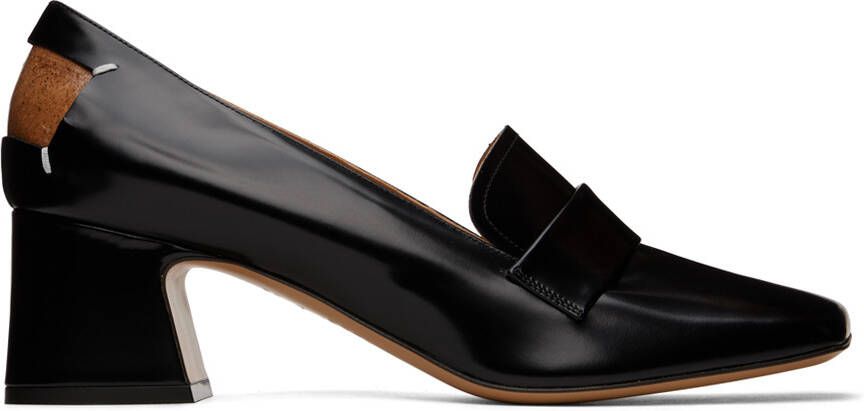 Maison Margiela Black Heeled Square Toe Loafer - Picture 6