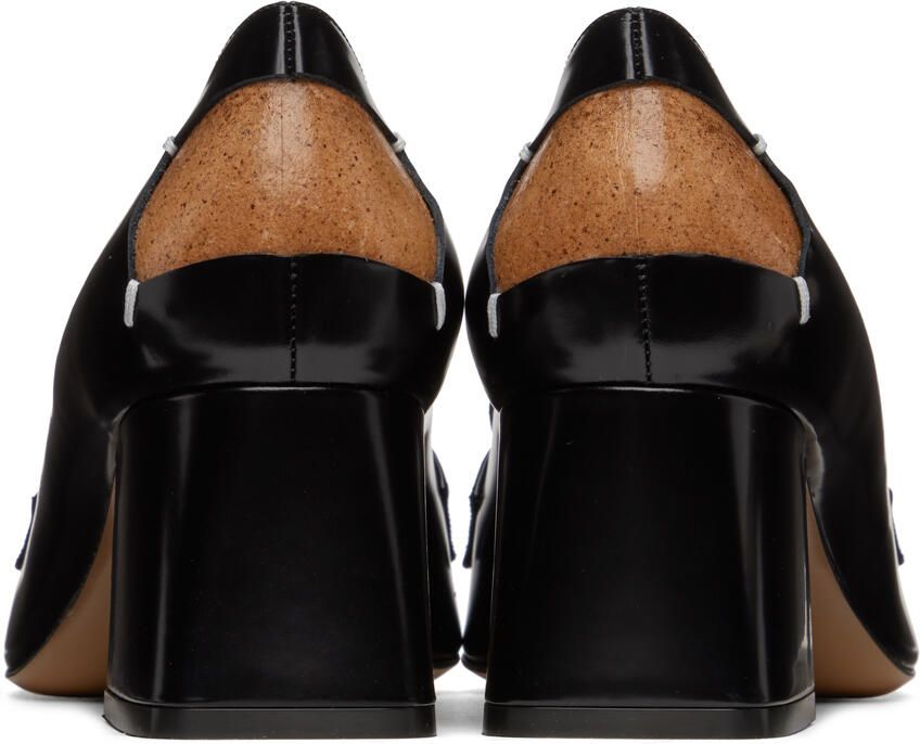 Maison Margiela Black Heeled Square Toe Loafer