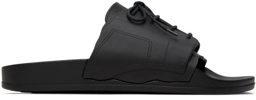 Maison Margiela Black Lace-Up Slides - Picture 4