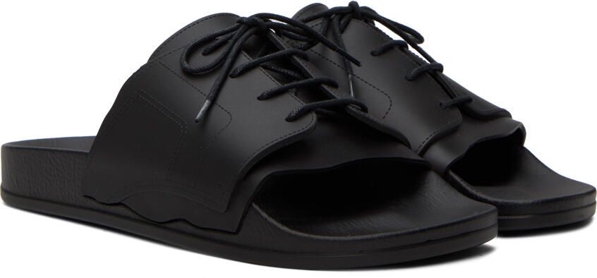 Maison Margiela Black Lace-Up Slides - Picture 2