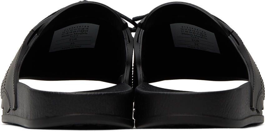 Maison Margiela Black Lace-Up Slides